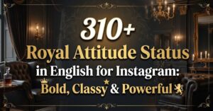 royal attitude status in English for Instagram